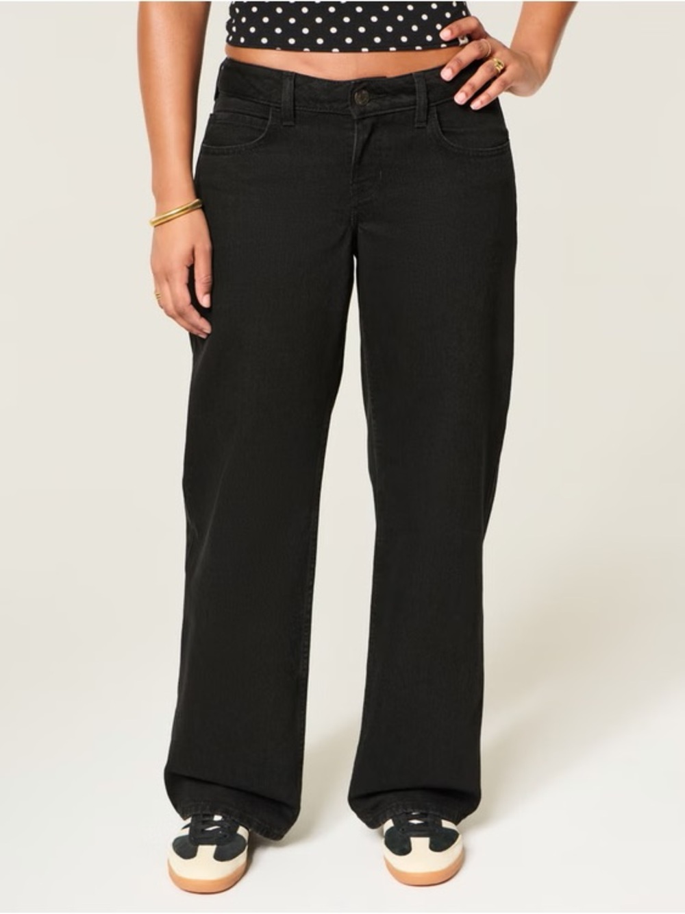 NWT Hollister Curvy Low-Rise Black Baggy Jeans 24S